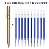 Deli Metal Rotary Gel Ink Ballpoint Pen, 0.5mm Extra Fine Bullet Rods Signature Business Smooth Writing Pens for Office School