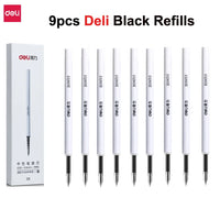 Deli Metal Rotary Gel Ink Ballpoint Pen, 0.5mm Extra Fine Bullet Rods Signature Business Smooth Writing Pens for Office School