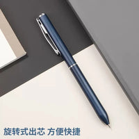 Deli Metal Rotary Gel Ink Ballpoint Pen, 0.5mm Extra Fine Bullet Rods Signature Business Smooth Writing Pens for Office School