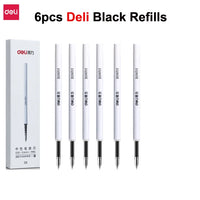 Deli Metal Rotary Gel Ink Ballpoint Pen, 0.5mm Extra Fine Bullet Rods Signature Business Smooth Writing Pens for Office School