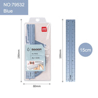 Deli Metal Ruler School Drawing Measuring Triangle Ruler for Kids Learning Angle Straight Ruler Set Office Accessories Supplies