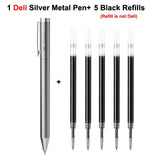 Deli Metal Sign Pen Ballpoint 0.5MM Signing Pens Smooth Switzerland Refill Black Ink Office School Supplies Writting Pens