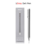 Deli Metal Sign Pen Gel Ink Pen 9.5mm Signing Stylo PREMEC Smooth Refill MiKuni Japan Ink Caneta OEM Black Blue Ink