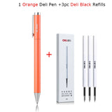 Deli Metal Sign Pen Gel Ink Pen 9.5mm Signing Stylo PREMEC Smooth Refill MiKuni Japan Ink Caneta OEM Black Blue Ink