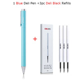 Deli Metal Sign Pen Gel Ink Pen 9.5mm Signing Stylo PREMEC Smooth Refill MiKuni Japan Ink Caneta OEM Black Blue Ink