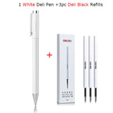 Deli Metal Sign Pen Gel Ink Pen 9.5mm Signing Stylo PREMEC Smooth Refill MiKuni Japan Ink Caneta OEM Black Blue Ink