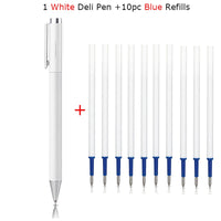 Deli Metal Sign Pen Gel Ink Pen 9.5mm Signing Stylo PREMEC Smooth Refill MiKuni Japan Ink Caneta OEM Black Blue Ink