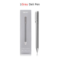 Deli Metal Sign Pen Gel Ink Pen 9.5mm Signing Stylo PREMEC Smooth Refill MiKuni Japan Ink Caneta OEM Black Blue Ink