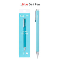 Deli Metal Sign Pen Gel Ink Pen 9.5mm Signing Stylo PREMEC Smooth Refill MiKuni Japan Ink Caneta OEM Black Blue Ink