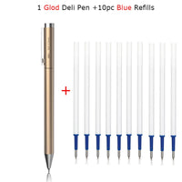 Deli Metal Sign Pen Gel Ink Pen 9.5mm Signing Stylo PREMEC Smooth Refill MiKuni Japan Ink Caneta OEM Black Blue Ink