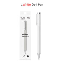 Deli Metal Sign Pen Gel Ink Pen 9.5mm Signing Stylo PREMEC Smooth Refill MiKuni Japan Ink Caneta OEM Black Blue Ink