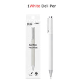 Deli Metal Sign Pen Gel Ink Pen 9.5mm Signing Stylo PREMEC Smooth Refill MiKuni Japan Ink Caneta OEM Black Blue Ink