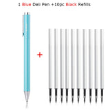 Deli Metal Sign Pen Gel Ink Pen 9.5mm Signing Stylo PREMEC Smooth Refill MiKuni Japan Ink Caneta OEM Black Blue Ink