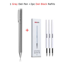 Deli Metal Sign Pen Gel Ink Pen 9.5mm Signing Stylo PREMEC Smooth Refill MiKuni Japan Ink Caneta OEM Black Blue Ink