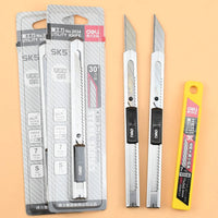 Deli Metal Utility Knife Paper Cutter Retractable Box Cutter Vinyl Craft Cutter Knife with 30 Degree Snap-off Blades  Art Knives