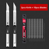 Deli Metal Utility Knife Paper Cutter Retractable Box Cutter Vinyl Craft Cutter Knife with 30 Degree Snap-off Blades  Art Knives