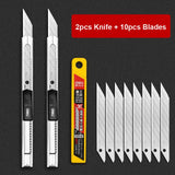 Deli Metal Utility Knife Paper Cutter Retractable Box Cutter Vinyl Craft Cutter Knife with 30 Degree Snap-off Blades  Art Knives