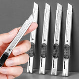 Deli Metal Utility Knife Pocket Knives Retractable Paper нож Unboxing Cutter Self-Locking Design 60 Sharp Angle Office Supplies