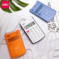 Deli Mini Clamshell Calculator Original with LCD Notepad Small Exquisite Protection Calculator High Quality for Students Office