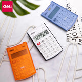 Deli Mini Clamshell Calculator Original with LCD Notepad Small Exquisite Protection Calculator High Quality for Students Office