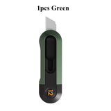 Deli Mini Pocket Knife нож Protable Utility Knife Box Cutter Auto-Retract Upgraded Front Self-Locking SK5 Blade Office Supplies