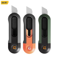 Deli Mini Pocket Knife нож Protable Utility Knife Box Cutter Auto-Retract Upgraded Front Self-Locking SK5 Blade Office Supplies