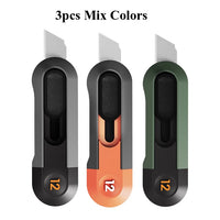 Deli Mini Pocket Knife нож Protable Utility Knife Box Cutter Auto-Retract Upgraded Front Self-Locking SK5 Blade Office Supplies