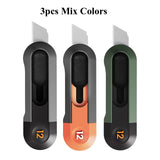 Deli Mini Pocket Knife нож Protable Utility Knife Box Cutter Auto-Retract Upgraded Front Self-Locking SK5 Blade Office Supplies