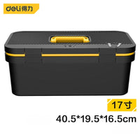 Deli Multifunctional Household Maintenance Tool Storage Box for Professional Amateur Worker Toolbox with Removable Tray