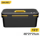 Deli Multifunctional Household Maintenance Tool Storage Box for Professional Amateur Worker Toolbox with Removable Tray