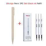 Deli Nusign Gel Pen Rotating Ballpoint Pens Pучка Caneta 0.5MM Black Ink Stylo Smooth Writing Office School Stationery