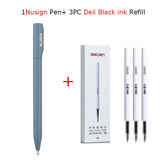 Deli Nusign Gel Pen Rotating Ballpoint Pens Pучка Caneta 0.5MM Black Ink Stylo Smooth Writing Office School Stationery