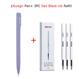 Deli Nusign Gel Pen Rotating Ballpoint Pens Pучка Caneta 0.5MM Black Ink Stylo Smooth Writing Office School Stationery