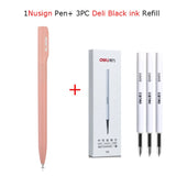 Deli Nusign Gel Pen Rotating Ballpoint Pens Pучка Caneta 0.5MM Black Ink Stylo Smooth Writing Office School Stationery