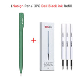 Deli Nusign Gel Pen Rotating Ballpoint Pens Pучка Caneta 0.5MM Black Ink Stylo Smooth Writing Office School Stationery