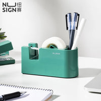 Deli Nusign Safety Tape Dispenser Hide Blade Tape Holder Dispenser Colored Desk Stationery Paper Cutter Office School Supplies