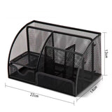 Deli Organizer Multifunctional Pencil Pen Holder Black Mesh Desk Metal Iron Storage Box Office Home Stationery Storage Case