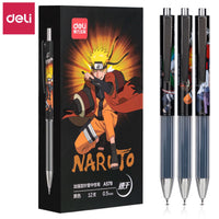 Deli Pen 2pcs Kawaii Naruto Gel Pens for School Supplies Office Accessories Cute Japanese Stationery Anime Needle Pens Kids Gift