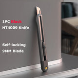 Deli Pocket Utility Knife Retractable Box Cutter Portable Safe Office Art Stationery нож Couteau 18MM/9MM/T Blade Home Supplier