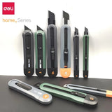 Deli Pocket Utility Knife Retractable Box Cutter Portable Safe Office Art Stationery нож Couteau 18MM/9MM/T Blade Home Supplier