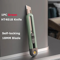 Deli Pocket Utility Knife Retractable Box Cutter Portable Safe Office Art Stationery нож Couteau 18MM/9MM/T Blade Home Supplier