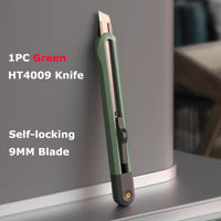 Deli Pocket Utility Knife Retractable Box Cutter Portable Safe Office Art Stationery нож Couteau 18MM/9MM/T Blade Home Supplier