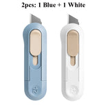 Deli Portable Mini Box Cutter Utility Knife, SK5 Metal Blades Box Opener Cutting Auto-Retractable Pocket Paper Cutter