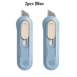 Deli Portable Mini Box Cutter Utility Knife, SK5 Metal Blades Box Opener Cutting Auto-Retractable Pocket Paper Cutter