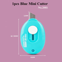 Deli Portable Mini Box Cutter Utility Knife, SK5 Metal Blades Box Opener Cutting Auto-Retractable Pocket Paper Cutter