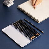 Deli Professional Sketch Pencils Set Charcoal Soft/Medium/Hard Carbon Pencil White Drawing Graphite Pencils Set for Artists