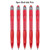 Deli Refillable & Retractable Rolling Ball Gel Pens,0.5mm Fine Point Blue Black Red Refills, Rubber Grip Smooth Writing