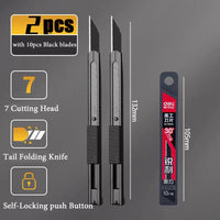 Deli Retractable Box Cutter Carbon Steel Utility Knife 30°Small estilete profissional ferramenta Art Supplies Sharpness couteau