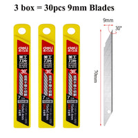 Deli Retractable Box Cutter, Utility Knifes for Boxes, Cartons, Cardboard Cutting, 9mm Wide Blade Cutter,   for Office Home Use