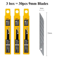 Deli Retractable Box Cutter, Utility Knifes for Boxes, Cartons, Cardboard Cutting, 9mm Wide Blade Cutter,   for Office Home Use